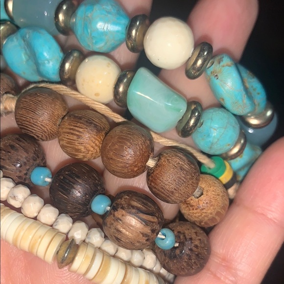 6 pcs used Bohemian Multi-Color Beaded Bracelet Set - Picture 6 of 6